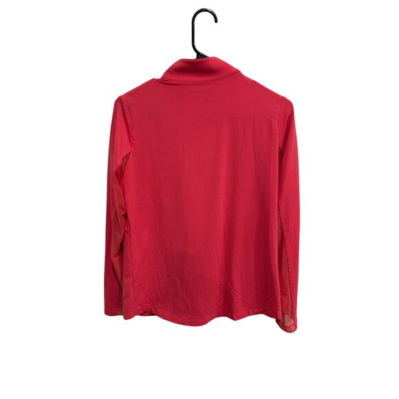 IBKÜL Quarter Zip UPF 50+ Quick Dry Pullover Top Red Sz Medium Athleisure - Picture 2 of 11